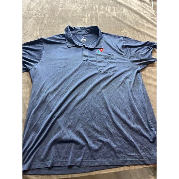 Dominos Gear XL Blue Polyester Polo Work Shirt Pocket - Picture 1 of 6